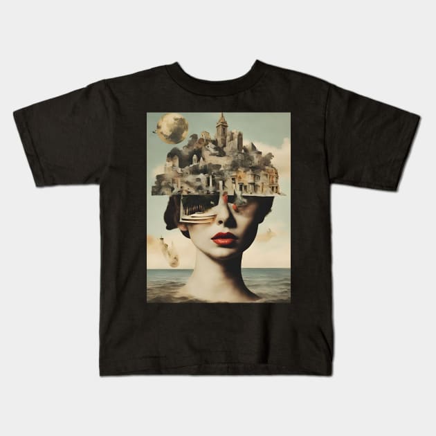 Surreal Citadel: A Dreamer's Escape Kids T-Shirt by Art-Jiyuu